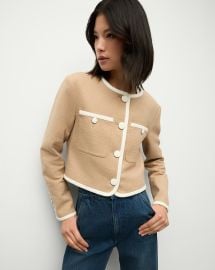 Beale Cropped Jacket in Beige at Veronica Beard