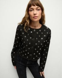 Beale Grommet Jacket in Black Studded Jacket at Veronica Beard