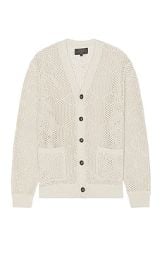 Beams Plus Cardigan Argyle Mesh In Beige at Revolve