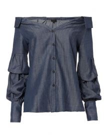 Beatriz Off Shoulder Chambray Top at Intermix