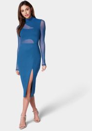 Bebe Mesh Inset Long Sleeve Dress at Bebe