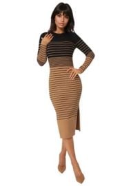 Bebe Striped Rib Long Sleeve Maxi Dress Belk at Belk