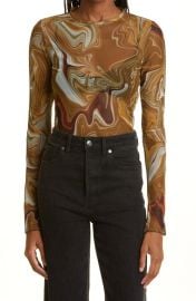 Bec Bridge Gold Marble Mesh Top at Nordstrom