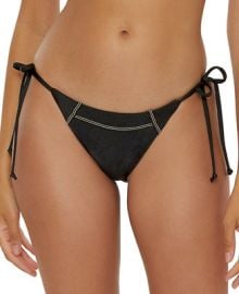 Becca Womens Color Sheen Contrast-Stitch Side-Tie Bikini Bottoms - Macys at Macys