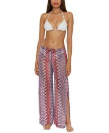 Becca Womens Sundown Crochet Split-Leg Cover-up - Macys at Macys