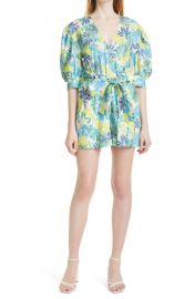 Becky Floral Belted Romper at Nordstrom