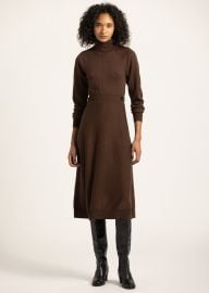 Becky Raglan Horsebit Sweater Dress - Chocolate Derek Lam at Derek Lam 10 Crosby