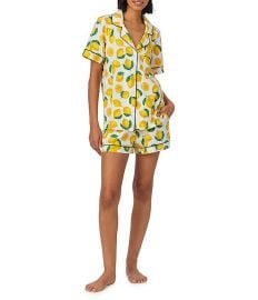 BedHead Lemon Fruit Print Short Sleeve Notch Collar Cotton Knit Shorty Pajama Set Dillardx27s at Dillards