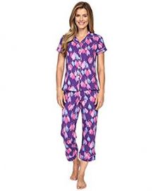 BedHead Womens Short Sleeve Cropped Bottom Pajama Set at Amazon