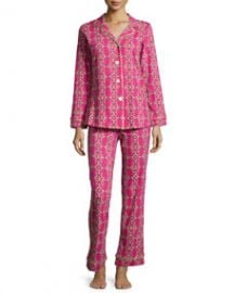 Bedhead Royal Foulard Printed Knit Pajama Set Magenta at Neiman Marcus