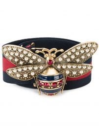 Bee Embellished Web Belt by Gucci  at Farfetch