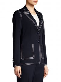 Begastut Embroidered Trim Two-Button Blazer at Saks Off Fifth