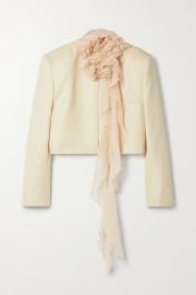 Beige Convertible silk-organza and wool-twill blazer  MAGDA BUTRYM  NET-A-PORTER at Net a Porter