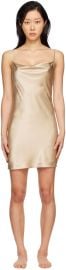 Beige Cowl Neck Slip Minidress by Fleur du Mal on Sale at SSense