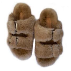 Beige Fur Slide  at Jennifer Miller Jewelry