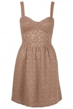 Beige lace dress at Topshop