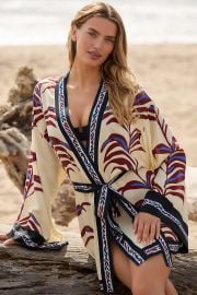 Bel Kazan Long Sleeve Graphic Tie Belt Top2 at Anthropologie