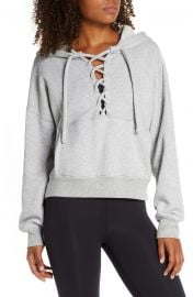 Believe It Lace-Up Hoodie at Nordstrom