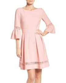 Bell Sleeve Fit  Flare Dress by Eliza J at Nordstrom