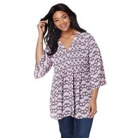 Bell Sleeve Pintuck Blouse at HSN