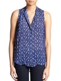 WornOnTV: April’s blue sleeveless printed top on Chasing Life | Italia ...