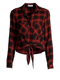 Bella Dahl - Tie-Front Plaid Shirt at Saks Fifth Avenue