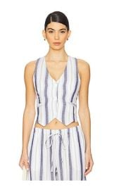 Bella Dahl Cinch Back Vest In Coastal Ombre Stripe at Revolve