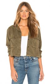 Bella Dahl Crop Military Jacket in Frosted Pine from Revolve com at Revolve