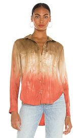 Bella Dahl Flowy Button Down in Flax Henna Ombre Dye at Revolve