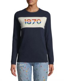 Bella Freud 1970 Rainbow Graphic Cashmere Sweater at Neiman Marcus