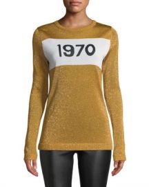 Bella Freud 1970 Sparkle Graphic Sweater at Neiman Marcus