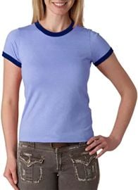 Bella Women39s Heather Jersey Ringer T-Shirt B6050 Medium Heather BlueNavy at  Womens Clothing store Fashion T Shirts at Amazon