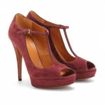 Belle's burgundy shoes at Mytheresa