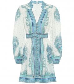 Bells paisley linen minidress at Mytheresa