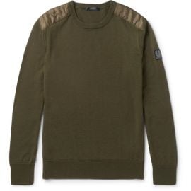 Belstaff Kerrigan Quilted Shell Trimmed Virgin Wool Sweater at Mr Porter