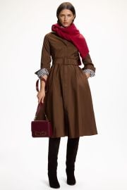 Belt-Detailed Taffeta Midi Shirt Dress dark camel - CH Carolina Herrera United States at Carolina Herrera