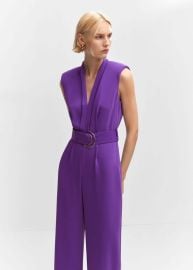 Belt long jumpsuit - Women Mango USA at Mango