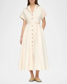 Belted A-Line Cotton Midi Shirtdress at Neiman Marcus