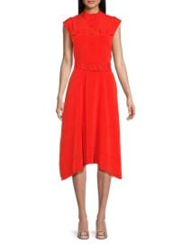 Belted Asymmetric Midi Dress at Saks Off 5th