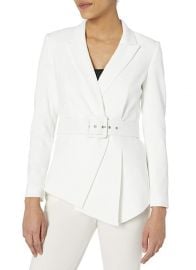 Belted Asymmetrical Crepe Blazer by Tahari ASL at Amazon