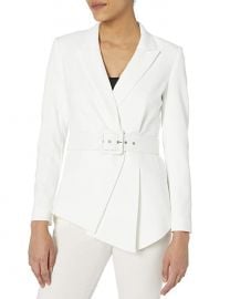 Belted Asymmetrical Crepe Blazer by Tahari ASL at Amazon