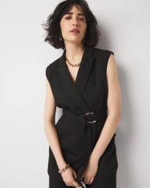 Belted Blazer Vest at White House Black Market