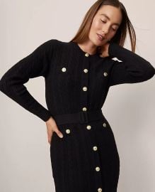 Belted Cable Sweater Dress at Ann Taylor
