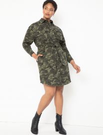 Belted Camo Dress at Eloquii