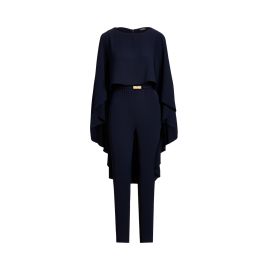 Belted Cape Georgette Jumpsuit Ralph Lauren at Ralph Lauren