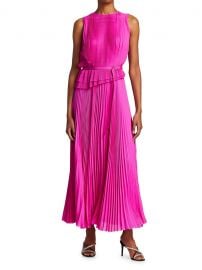 Belted Chiffon Pleated Sleeveless Midi Dress by Jason Wu at Saks Fifth Avenue