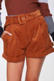 Belted Corduroy Shorts by Forever 21 at Forever 21