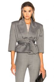 Belted Cropped Blazer by Carmen March at Forward