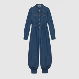 Belted Denim Jumpsuit at Gucci