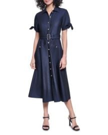 Belted Denim Midi Shirt Dress at Bloomingdales